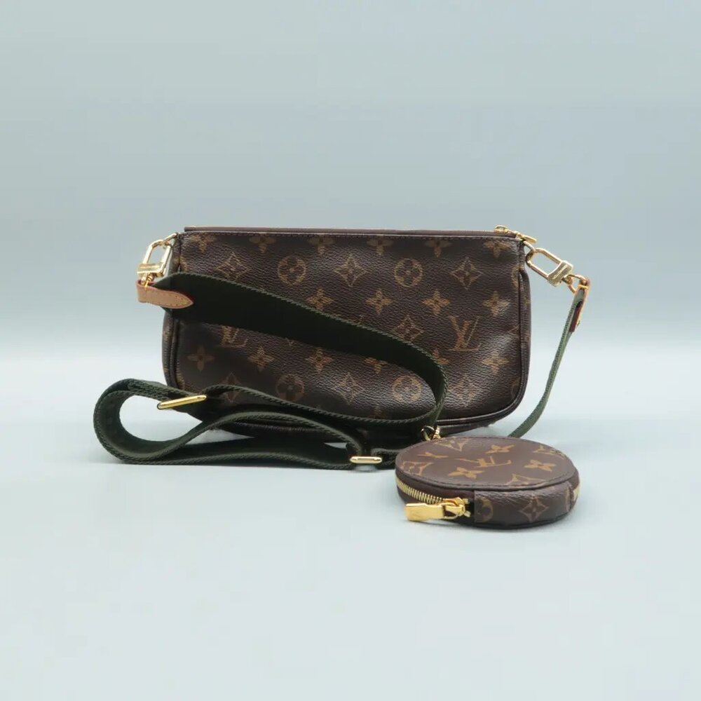 Louis Vuitton Multi Pochette Accessories Brown Monogram W/P Canvas Satchel - Picture 2 of 12